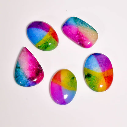 Polished loose quartz cabochon set