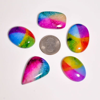 Rainbow cabochon stones for jewelry