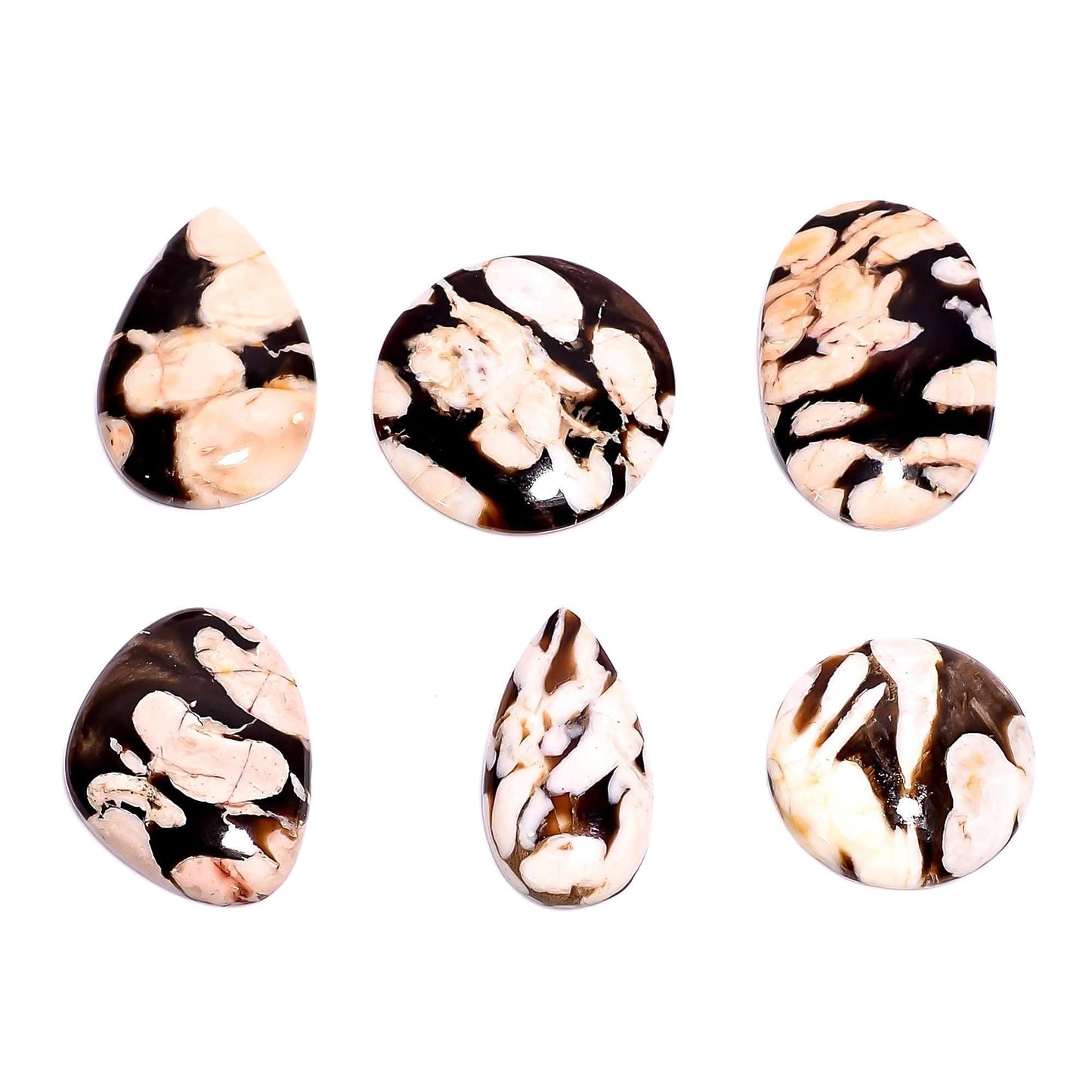 Rare fossil wood jasper cabochon lot 100cts for pendants
