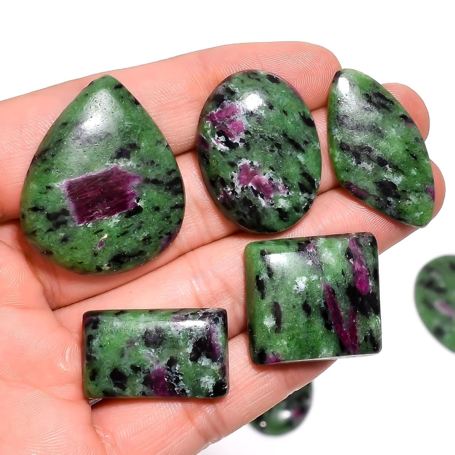 Ruby Zoisite cabochons for jewelry making wire wrapping gemstones
