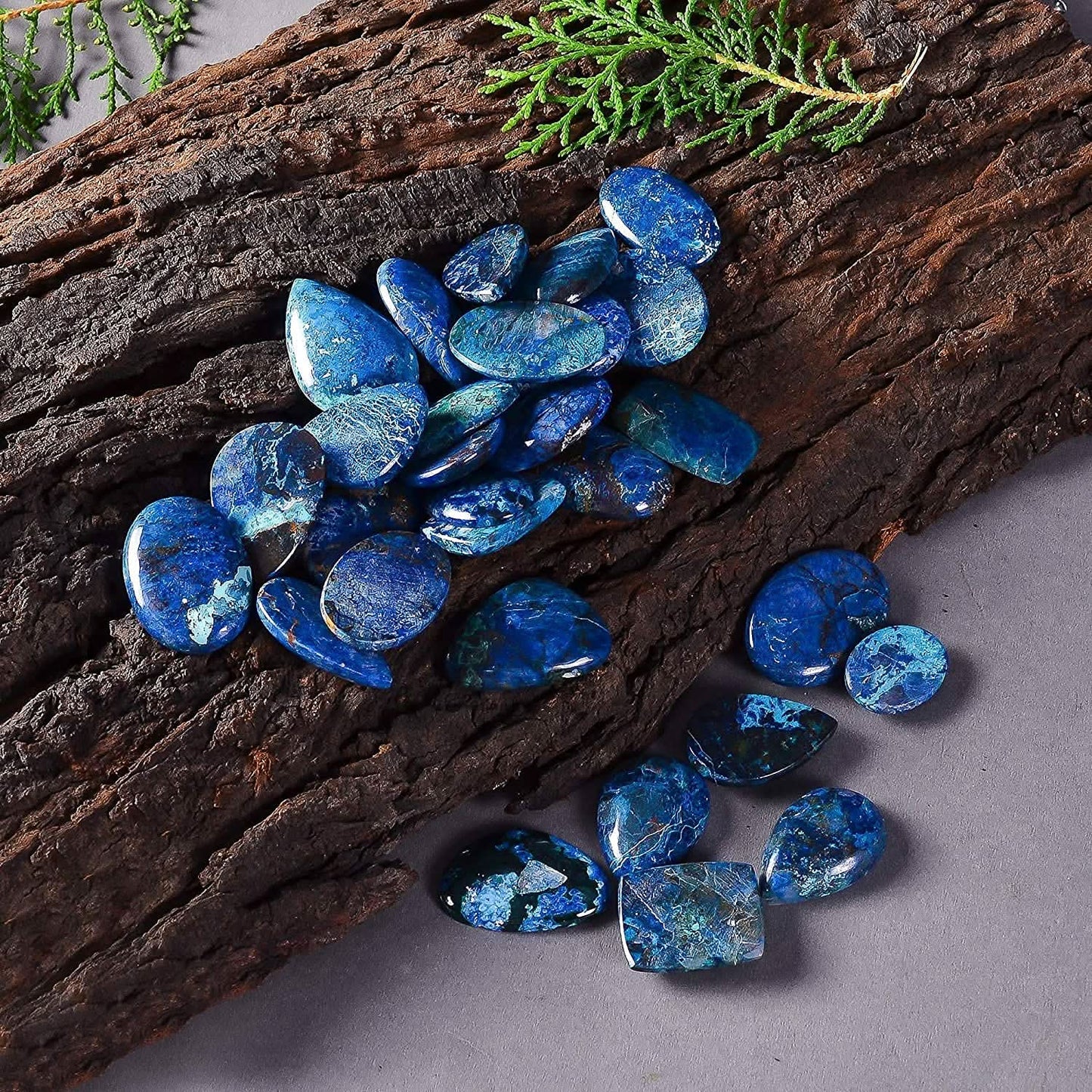 Shattuckite gemstone cabochons smooth polished assorted shapes