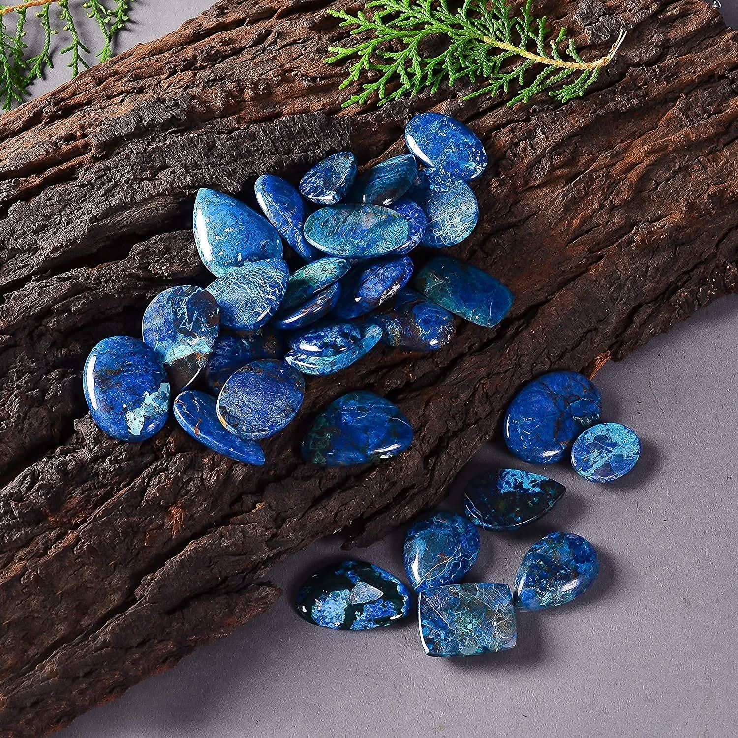 Shattuckite gemstone cabochons smooth polished assorted shapes