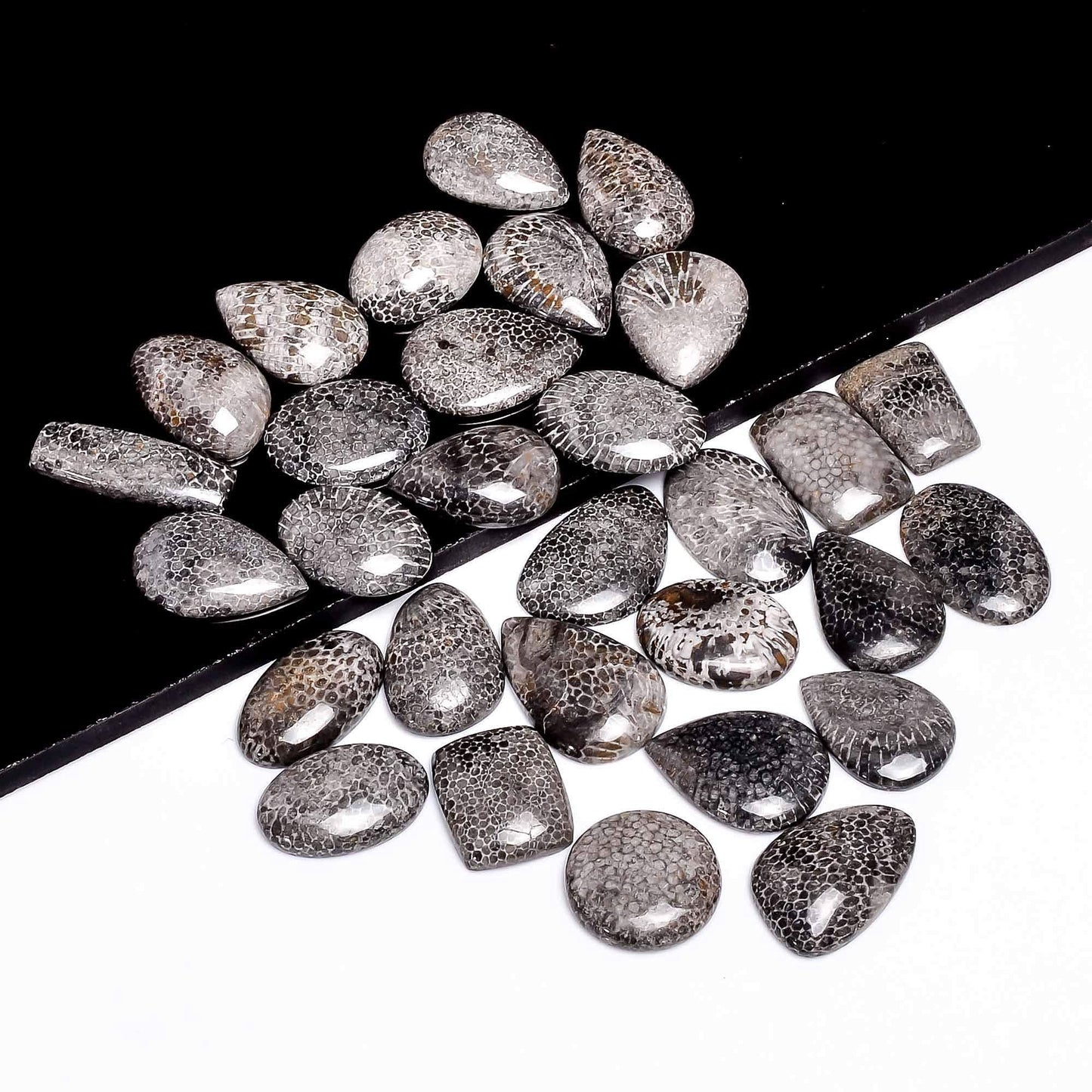 Shop natural black coral cabochons for jewelry making