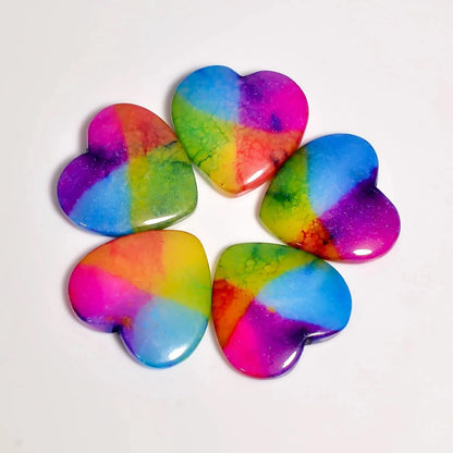 Colorful heart cabochon stones for jewelry