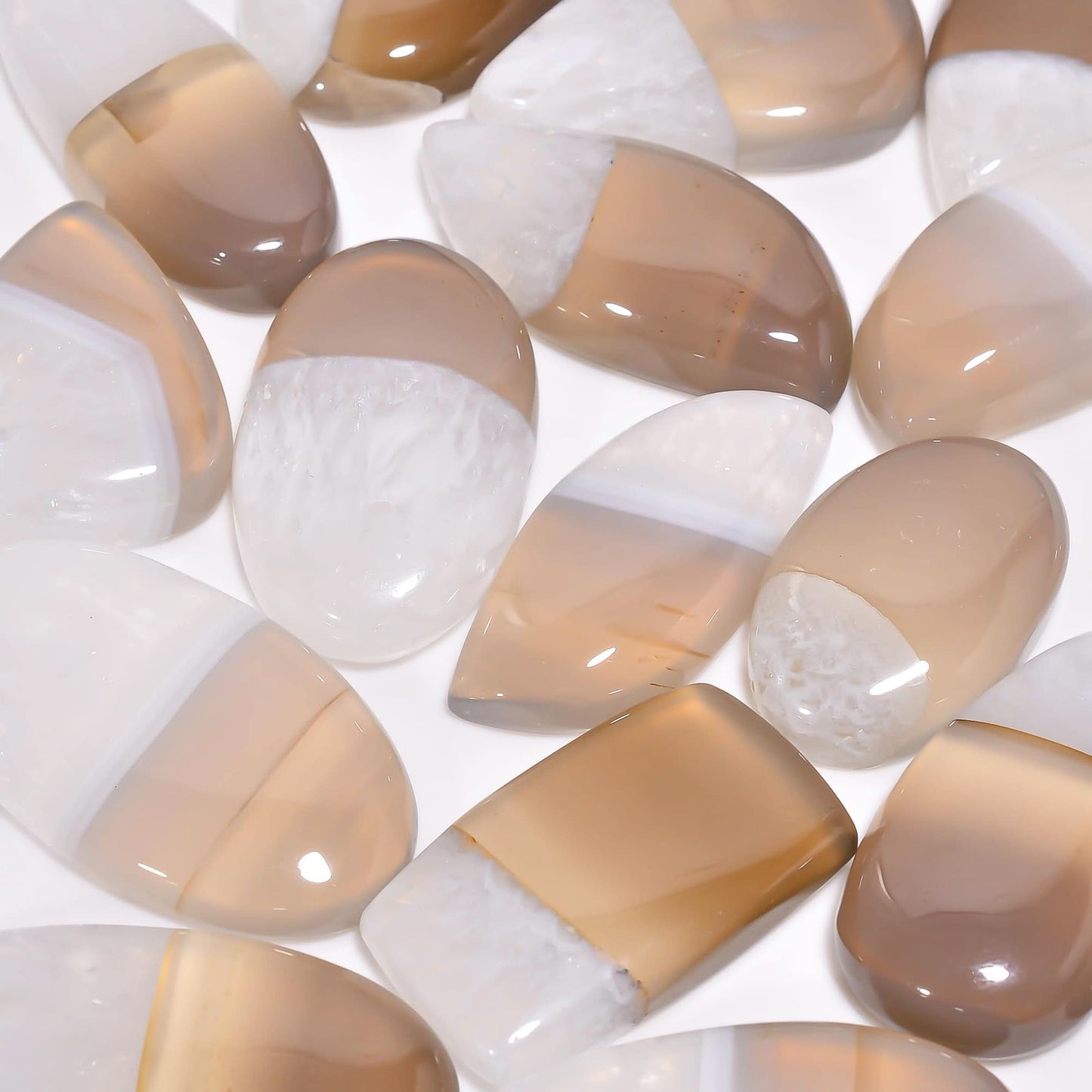 Solar Quartz Gemstone Cabochons for Reiki and Healing Use