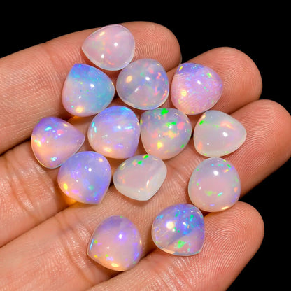 Genuine Ethiopian Opal Heart shaped Cabochon Gemstone 
