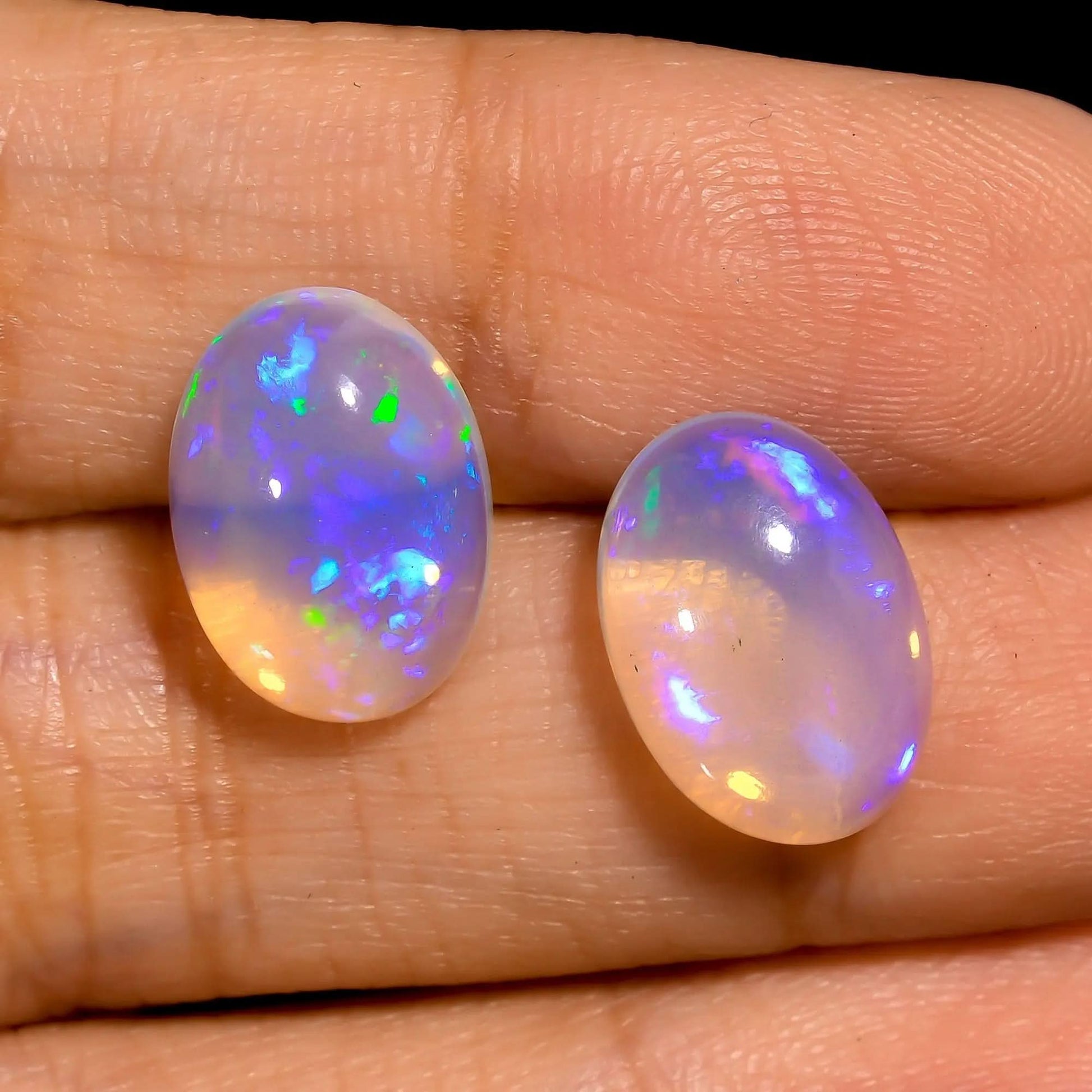 High-quality AAA+ Natural Ethiopian Opal Cabochon featuring vivid color play and flawless finish


