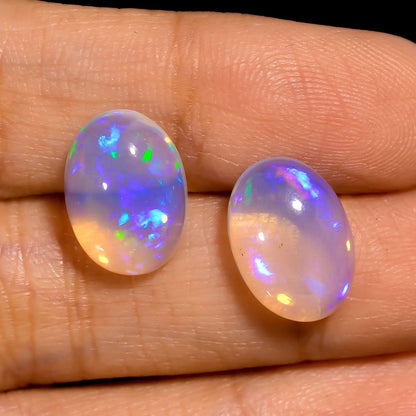 High-quality AAA+ Natural Ethiopian Opal Cabochon featuring vivid color play and flawless finish


