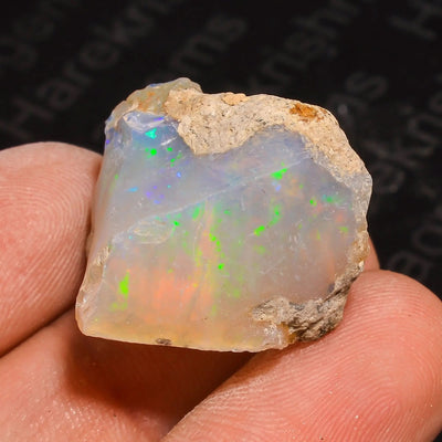 25.5 Ct Raw Ethiopian Opal | Natural Rough Welo Opal Stone with Multicolor Fire Opal | 23x21x15 MM