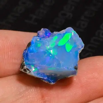 Earth-mined Rough Ethiopian Opal | Natural Raw Gemstones (20X17X13 mm) with vibrant play of color