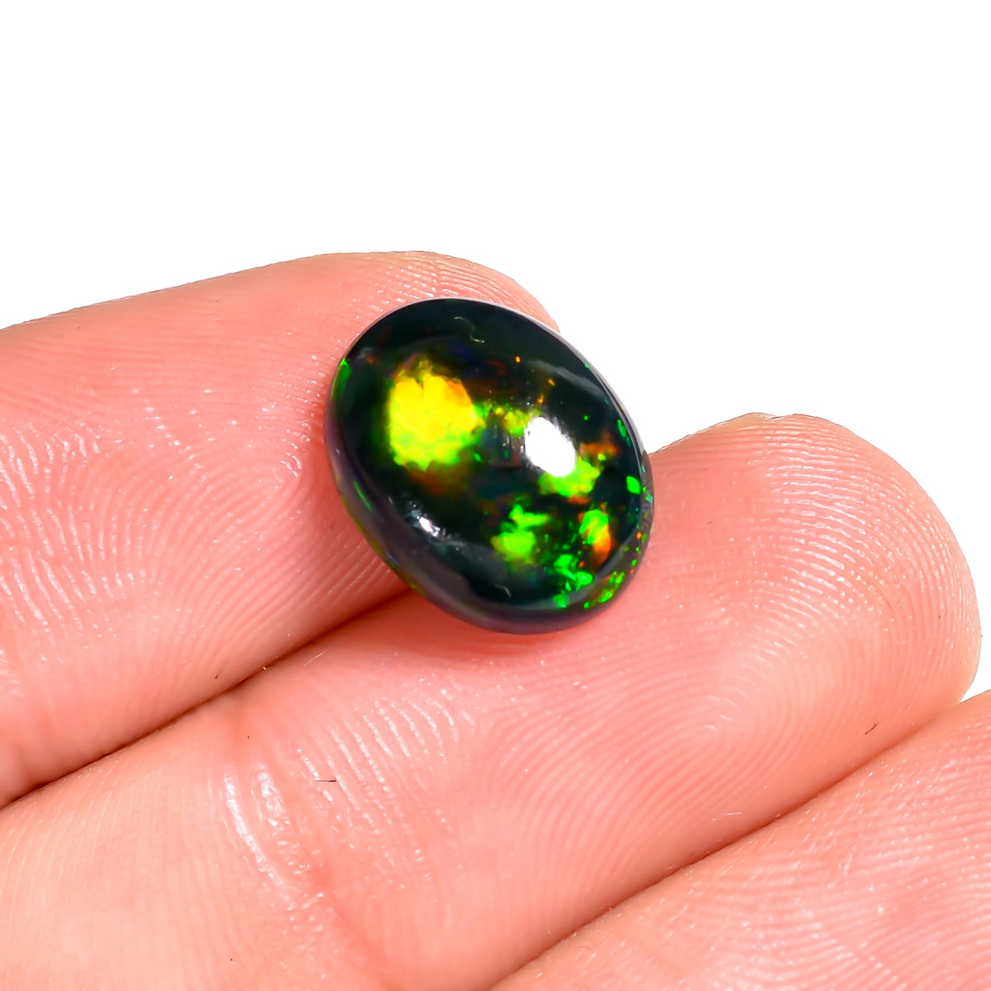 Incredible Fire Play in the 3 Ct Black Ethiopian Opal Gemstones