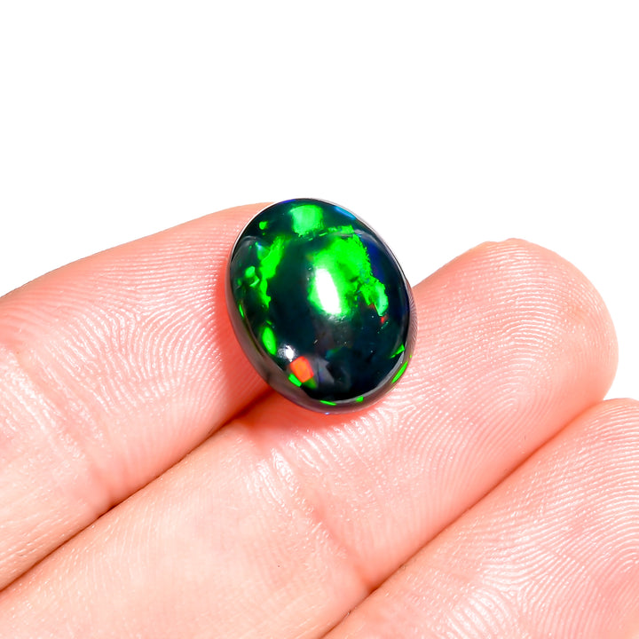 5.5CT Black Ethiopian Opal Cabochon - Oval, 15X12X6 MM
