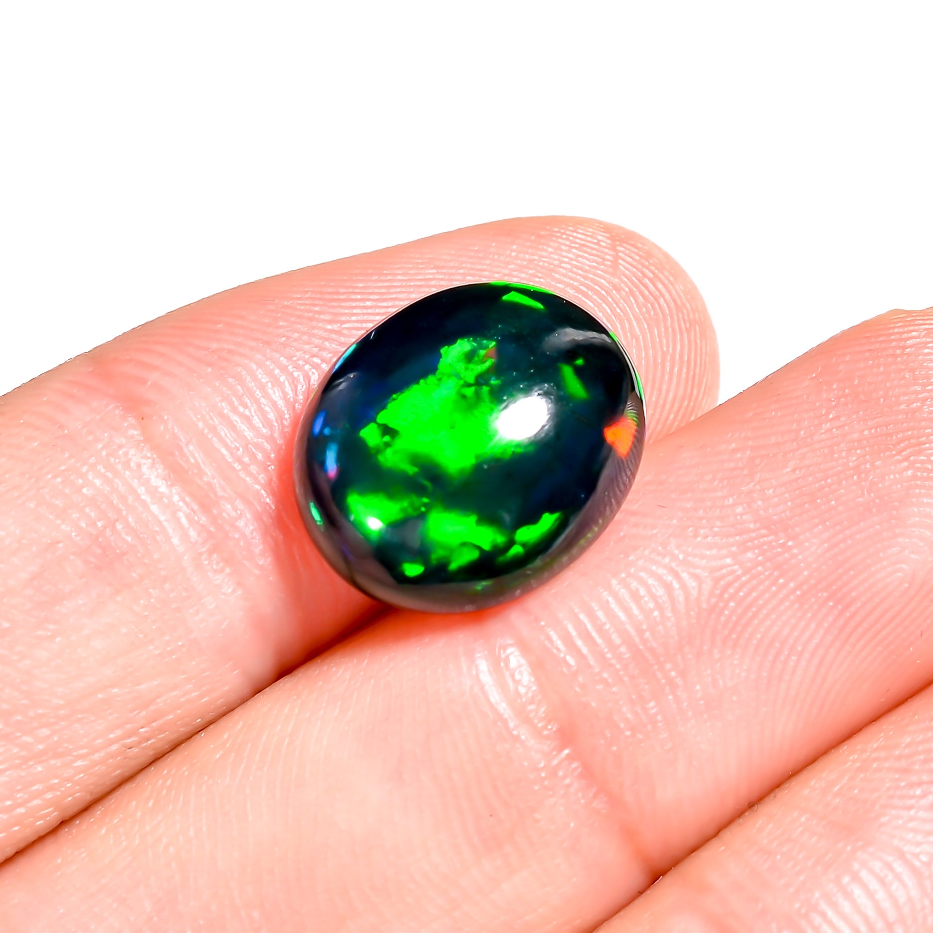 5.5CT Black Ethiopian Opal Cabochon - Oval, 15X12X6 MM