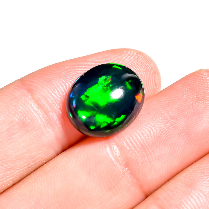 5.5CT Black Ethiopian Opal Cabochon - Oval, 15X12X6 MM