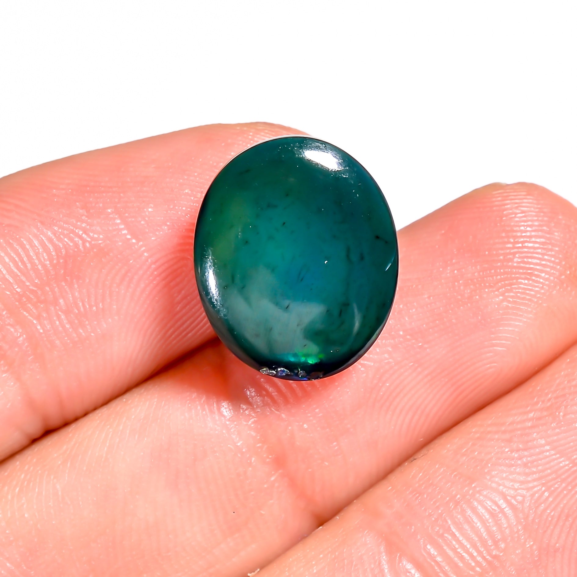 5.5CT Black Ethiopian Opal Cabochon - Oval, 15X12X6 MM