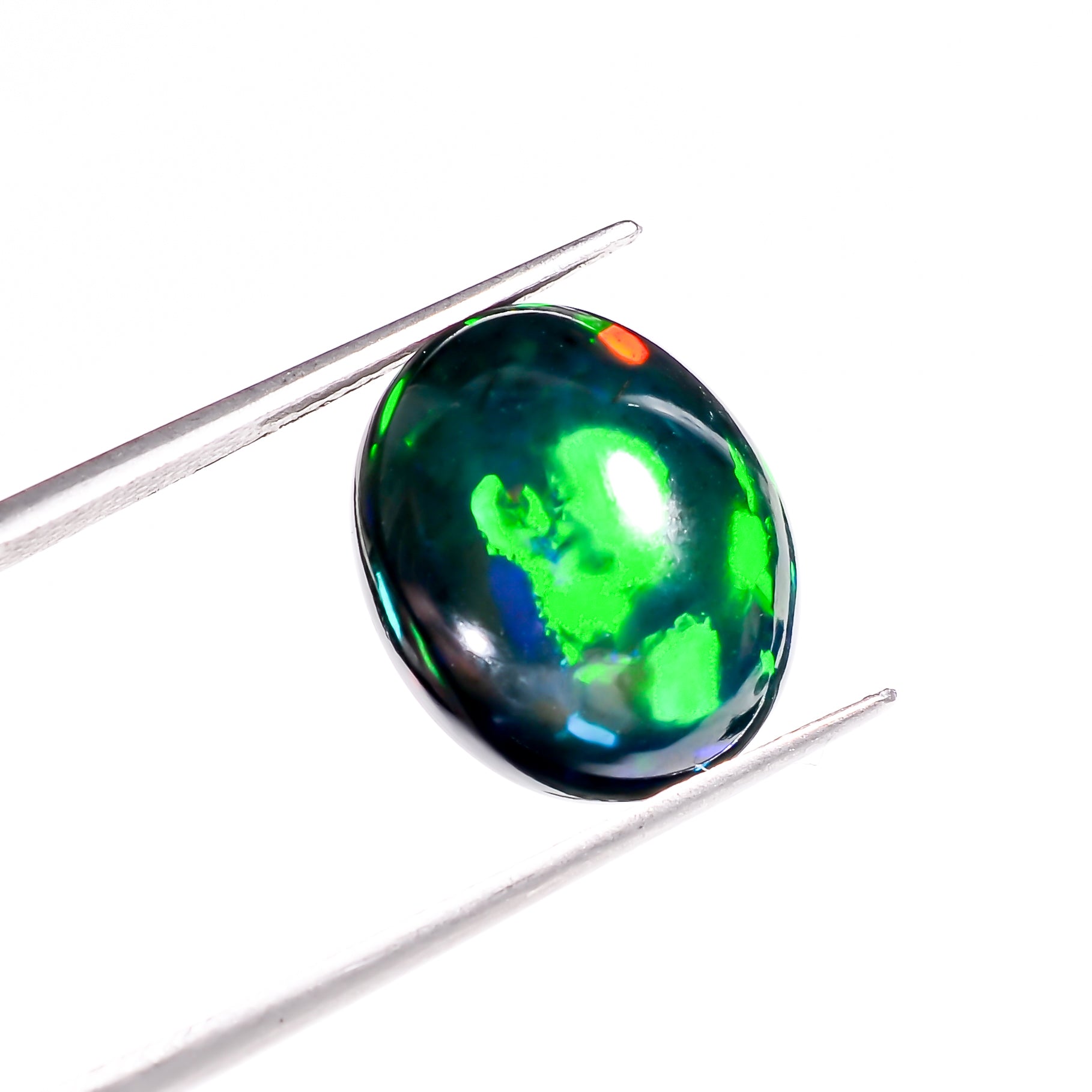 5.5CT Black Ethiopian Opal Cabochon - Oval, 15X12X6 MM
