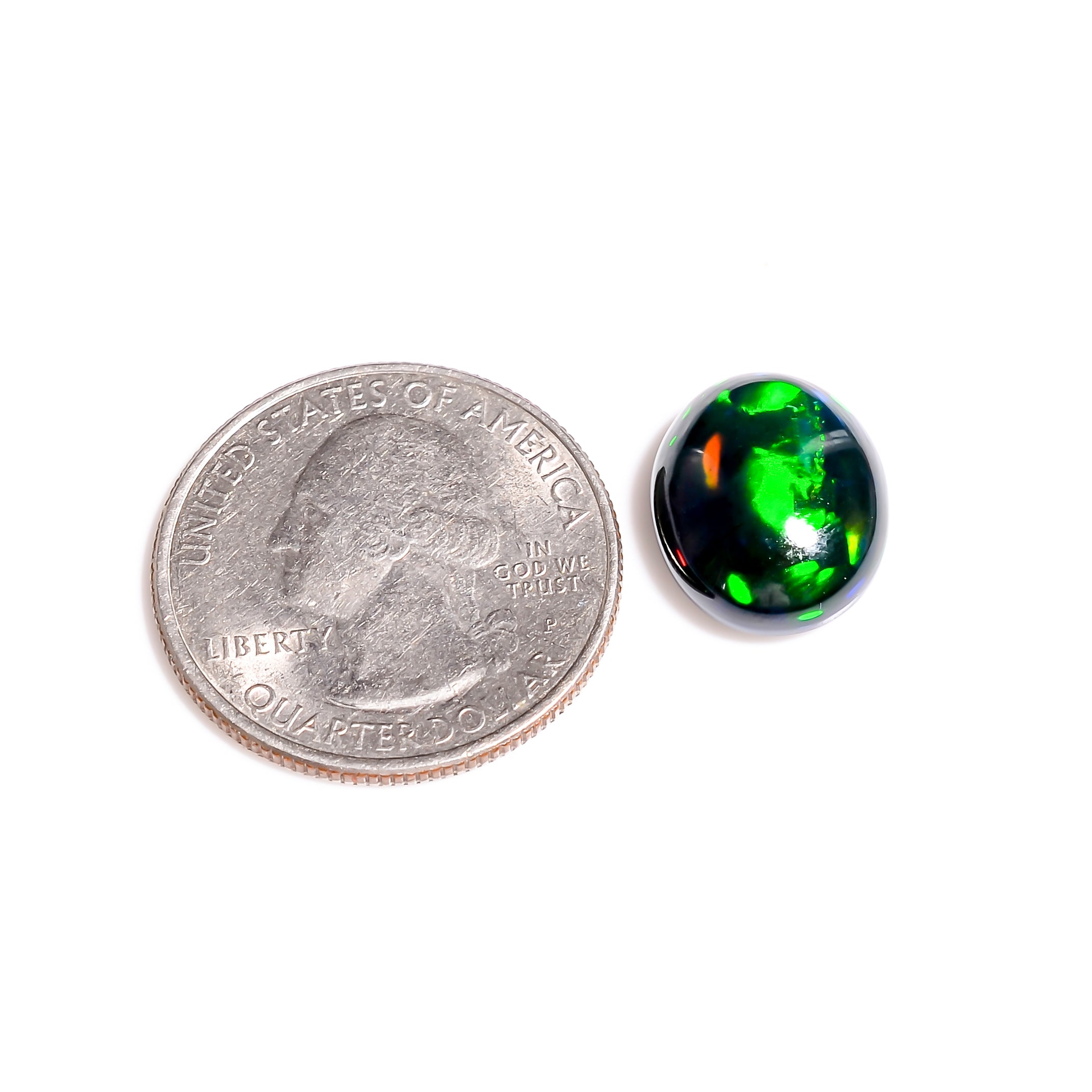 5.5CT Black Ethiopian Opal Cabochon - Oval, 15X12X6 MM