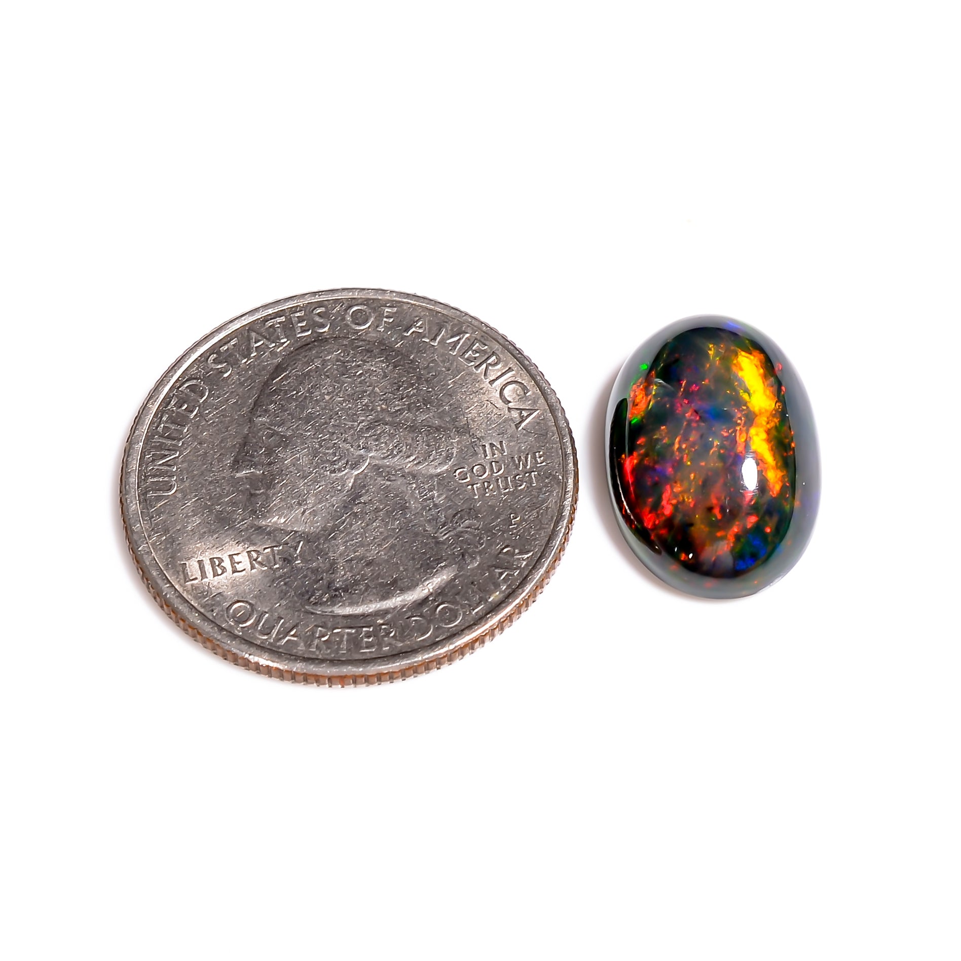 6CT Black Ethiopian Opal Cabochon - Oval Shape, 17X11X6 MM