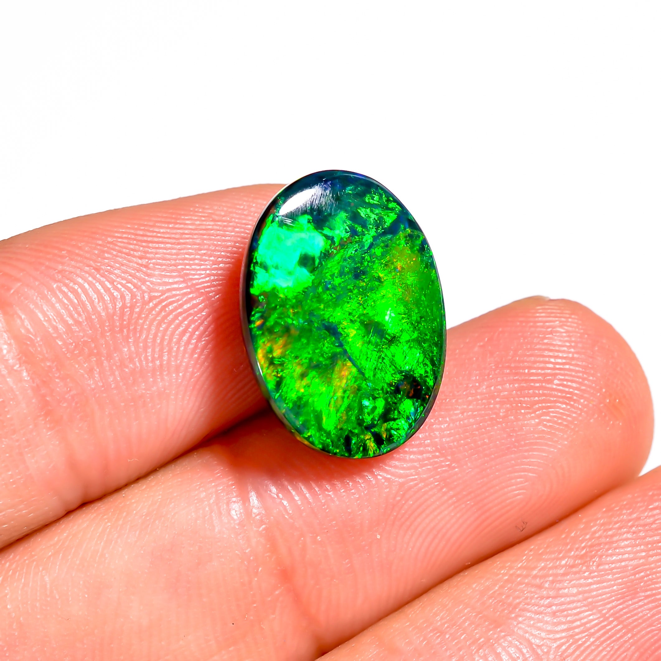 6CT Black Ethiopian Opal Cabochon - Oval Shape, 16X12X5 MM