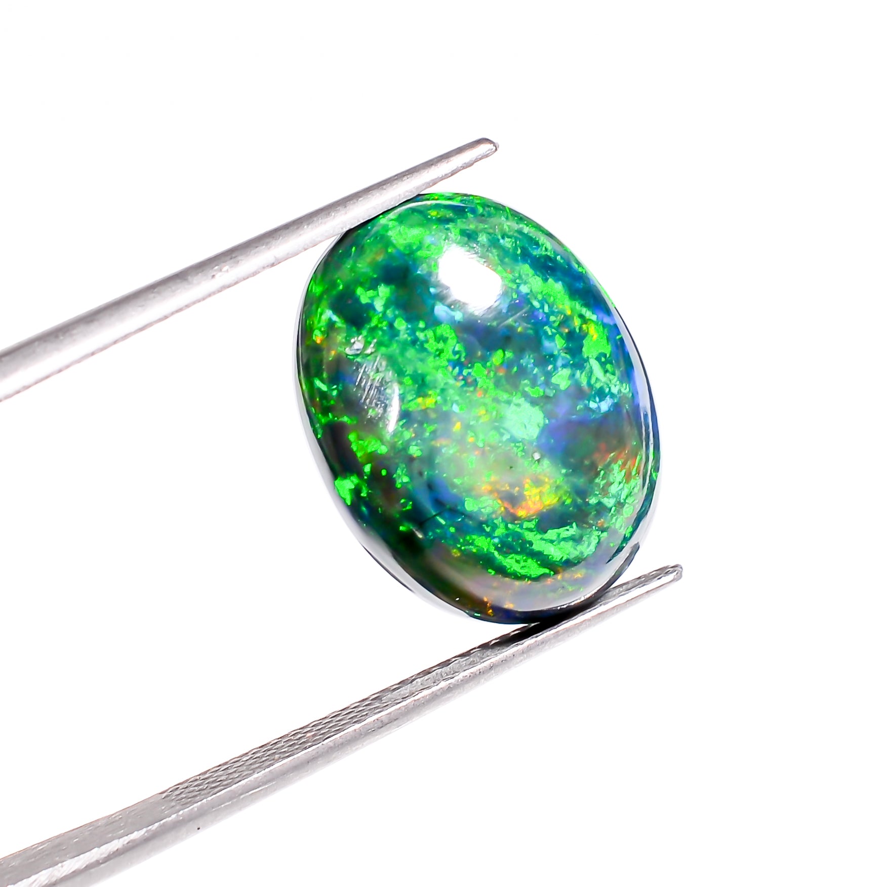 6CT Black Ethiopian Opal Cabochon - Oval Shape, 16X12X5 MM