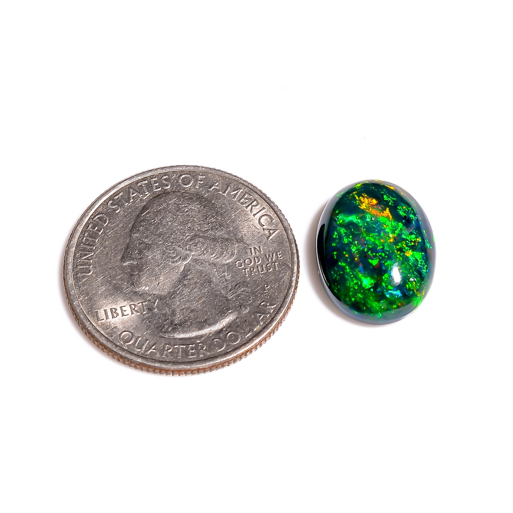 6CT Black Ethiopian Opal Cabochon - Oval Shape, 16X12X5 MM