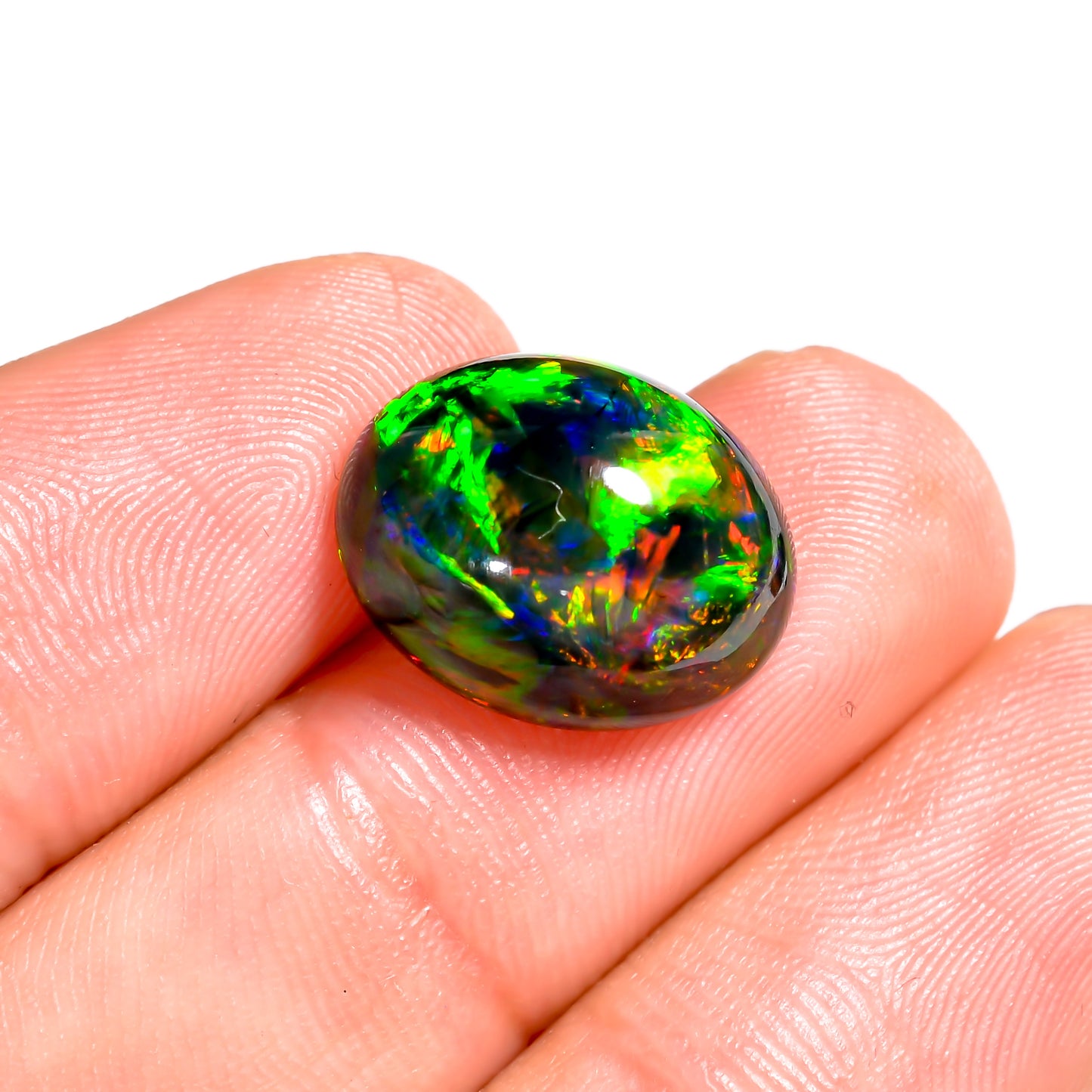 Mastercrafted Gemstone Jewelry with a 6.5 Ct Black Ethiopian Opal Cabochon