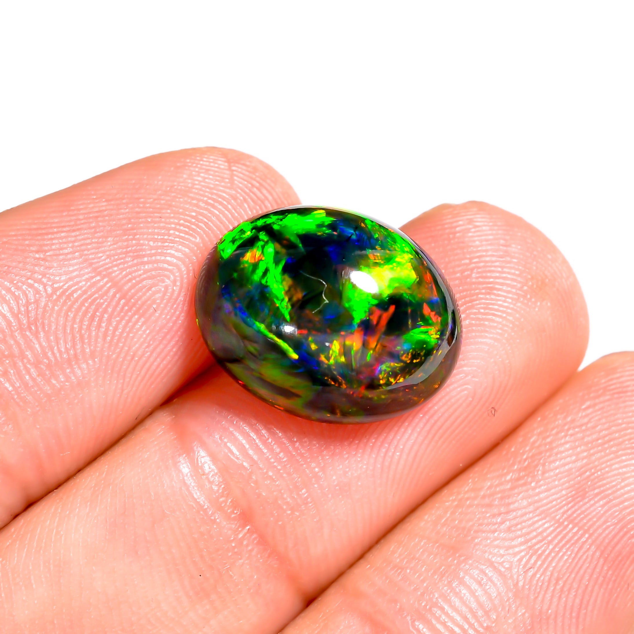 6.5CT Black Ethiopian Opal Cabochon - Oval, 15X12X7 MM