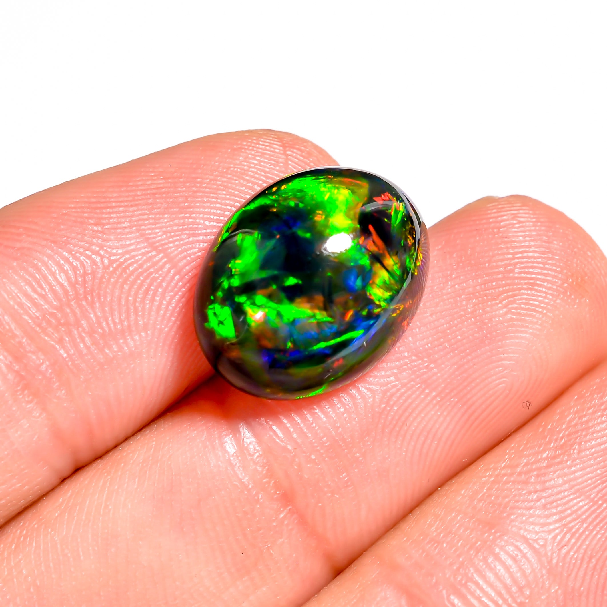 6.5CT Black Ethiopian Opal Cabochon - Oval, 15X12X7 MM