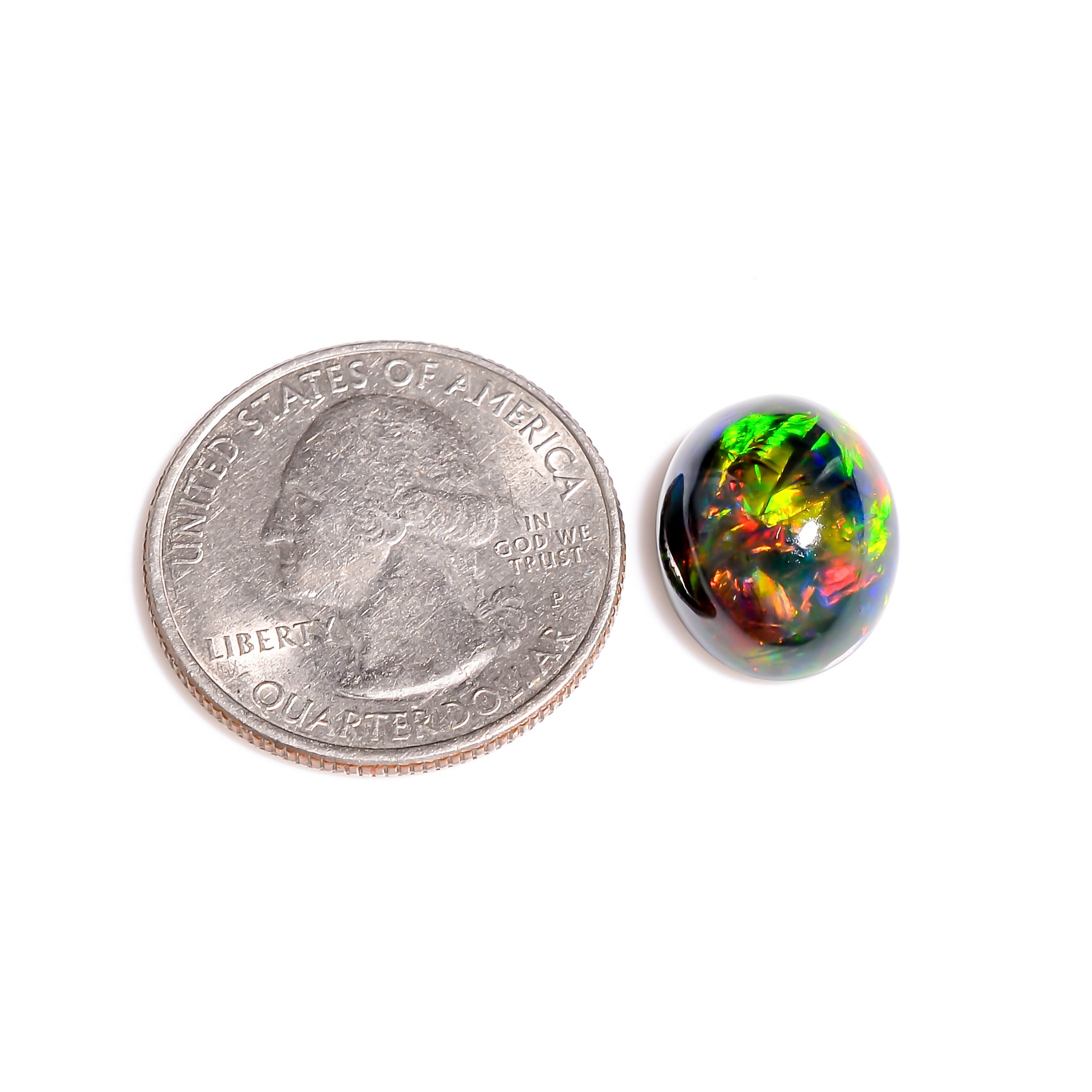 6.5CT Black Ethiopian Opal Cabochon - Oval, 15X12X7 MM