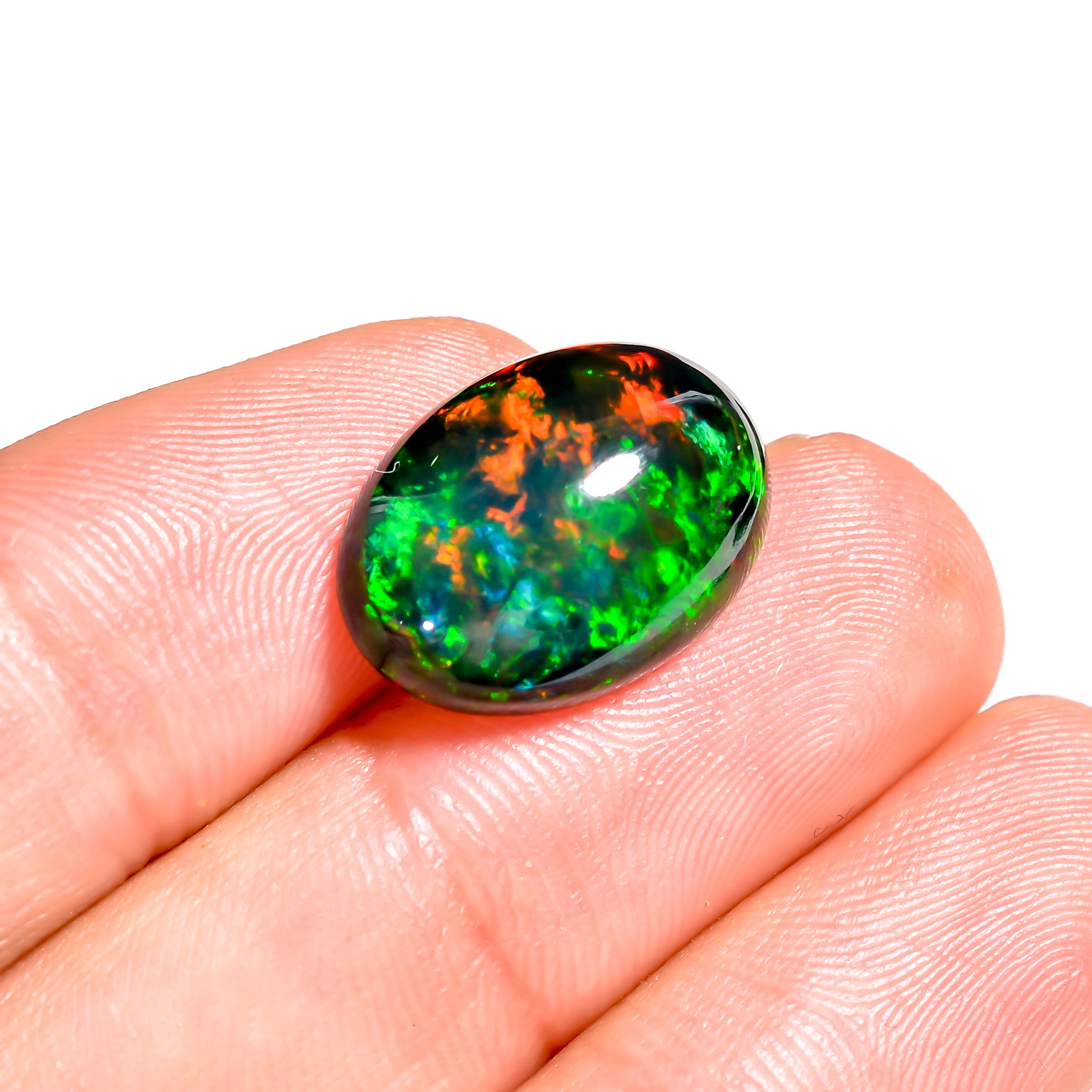 6.5CT Black Ethiopian Opal Cabochon - Oval, 17X12X6 MM