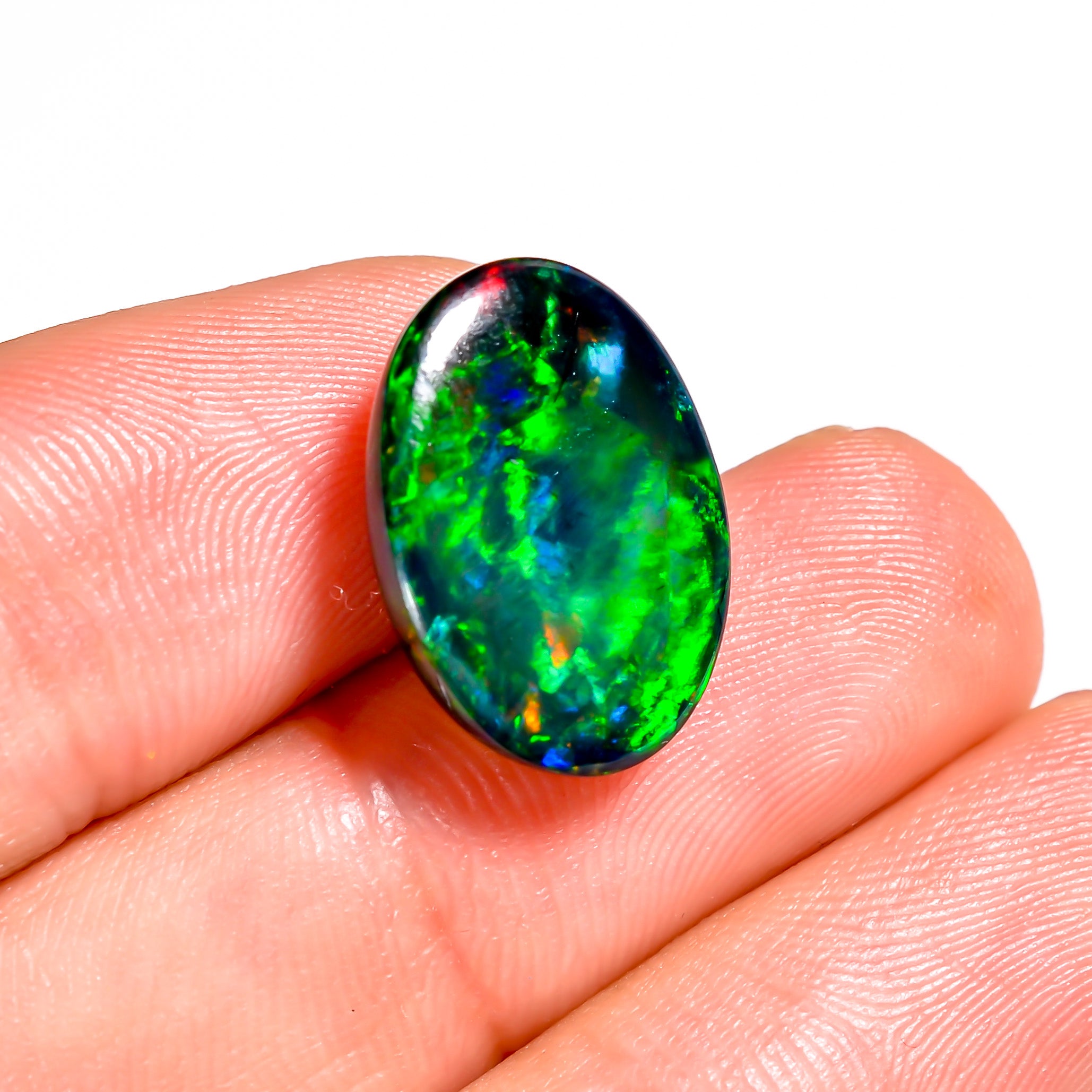 6.5CT Black Ethiopian Opal Cabochon - Oval, 17X12X6 MM