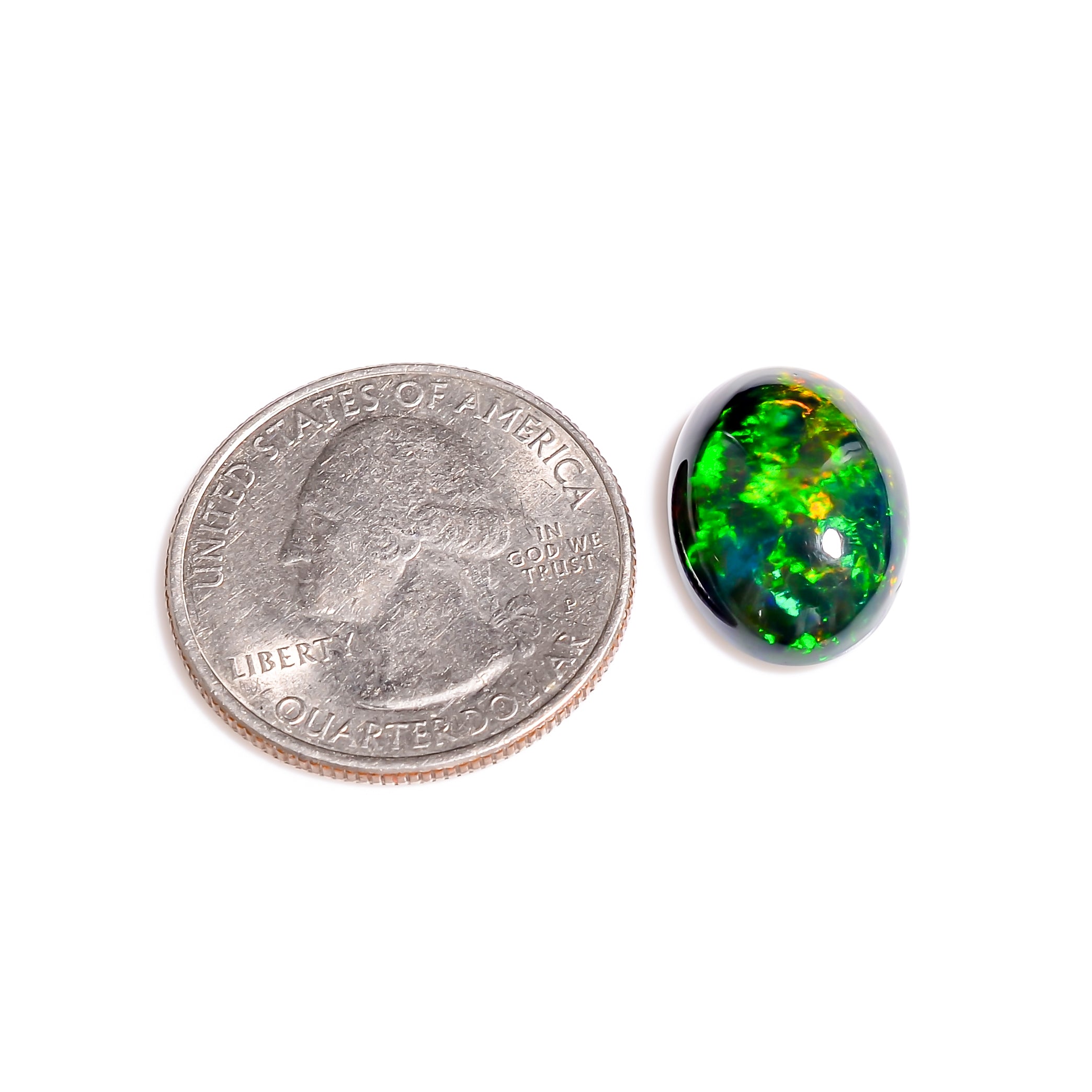 6.5CT Black Ethiopian Opal Cabochon - Oval, 17X12X6 MM