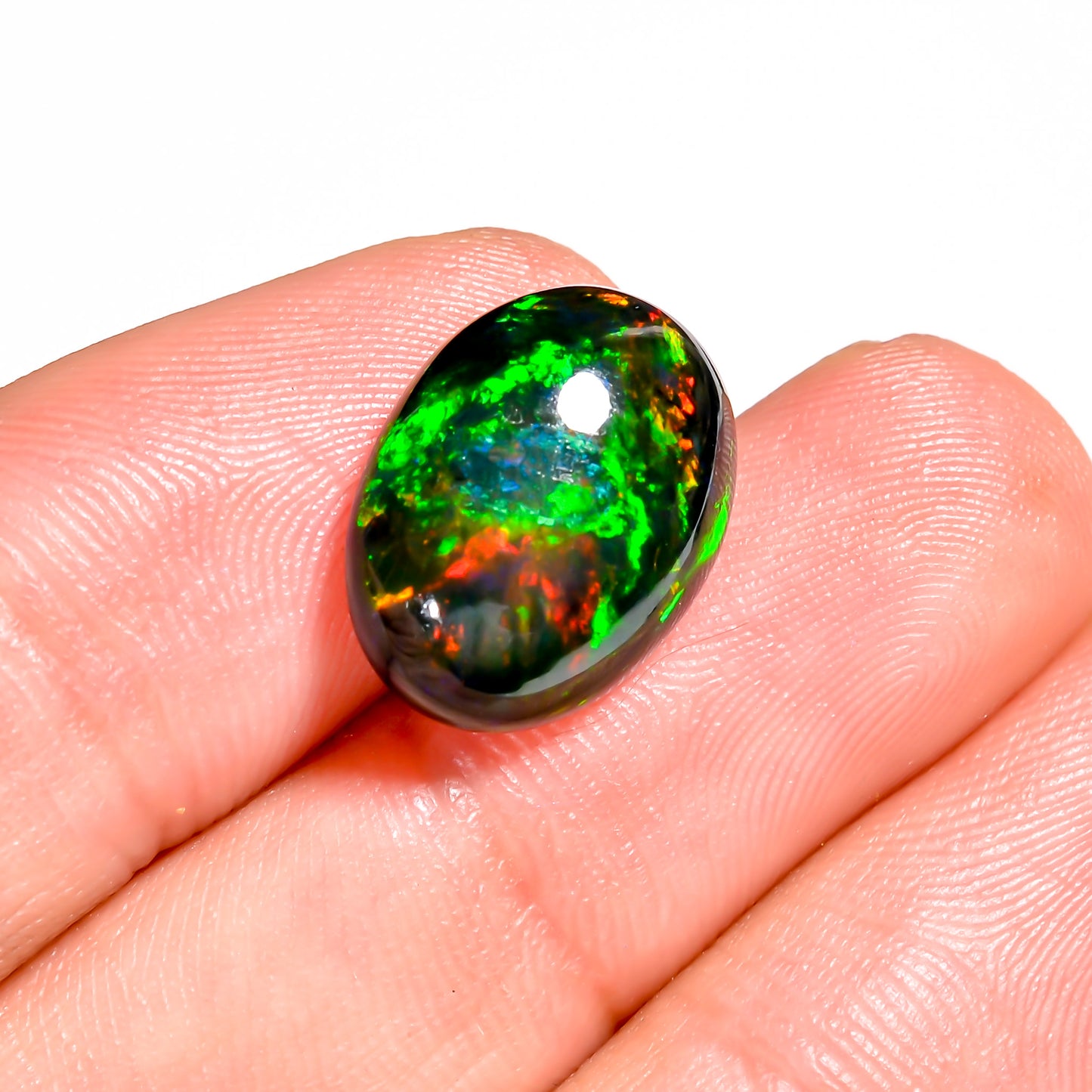 Highly Rated, Hand-selected 5 Ct Black Ethiopian Opal Gemstone, Natural and Ethically Sourced