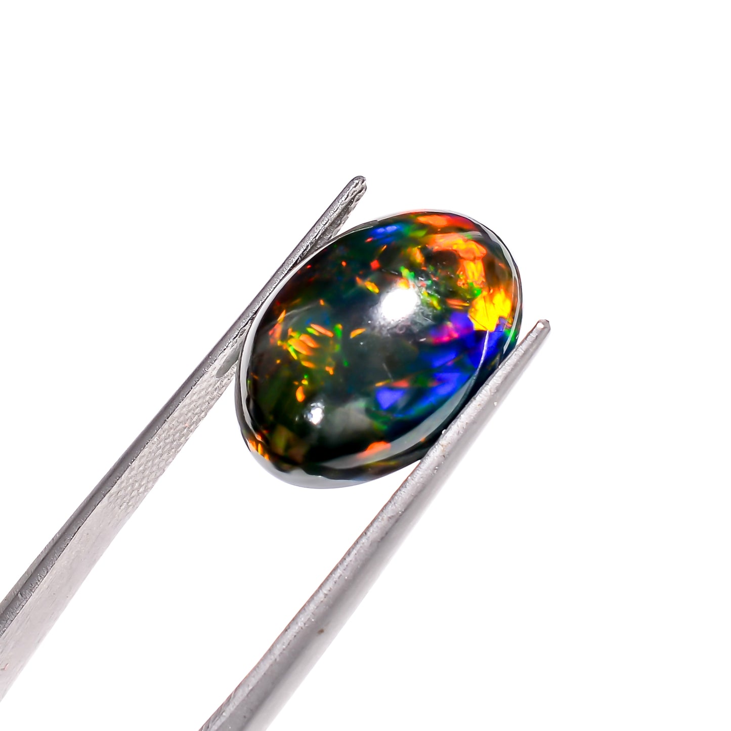 Dazzling beauty captured in 6.5 Ct Ethiopian Opal, crafted with a rare Natural Black Opal