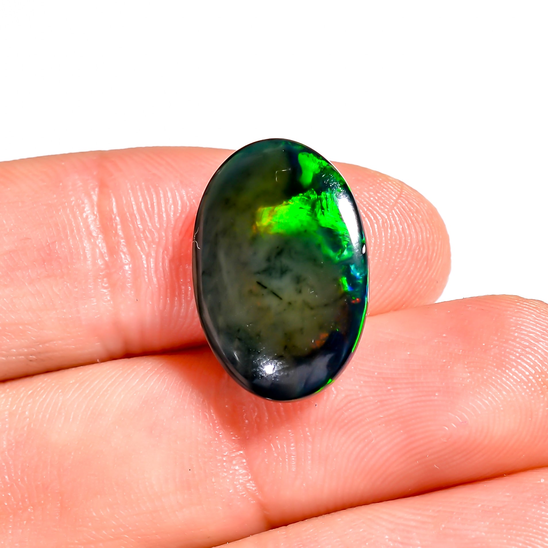 Elevate jewelry experience with this stunning 7 Ct Black Ethiopian Opal Gemstone, Natural Opal
