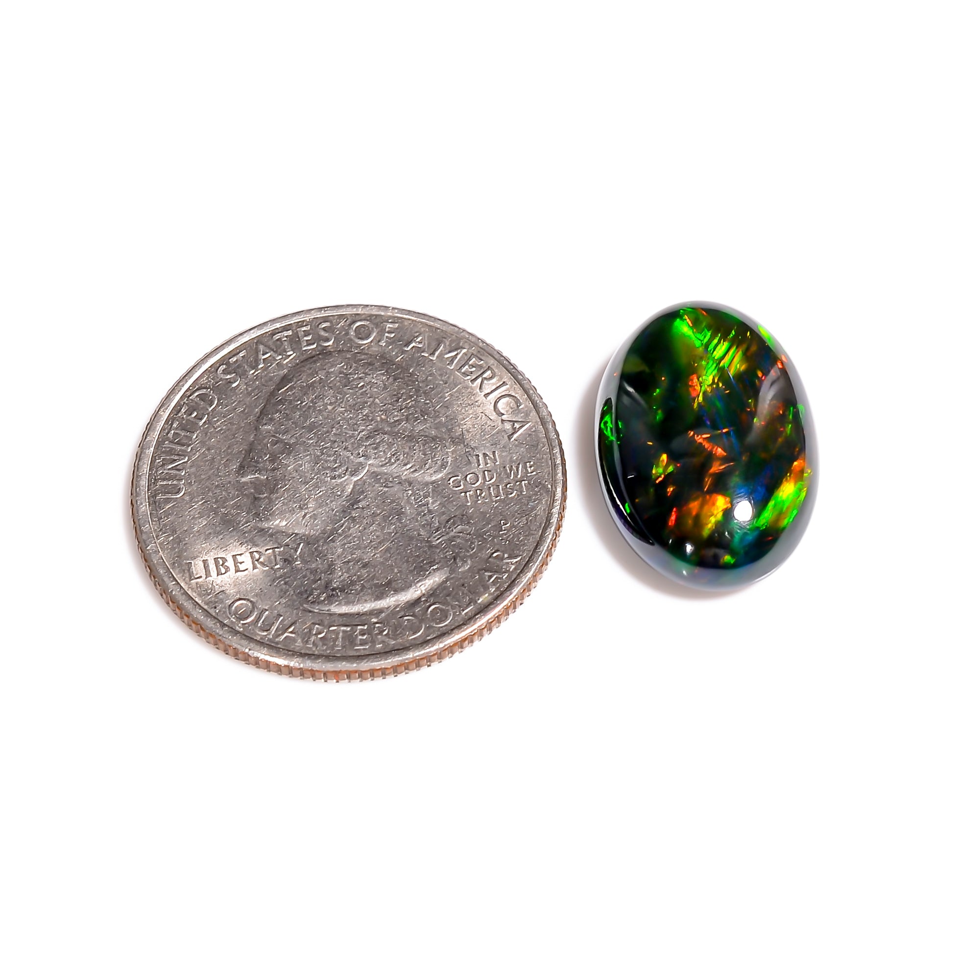 7CT Black Ethiopian Opal Cabochon - Oval, 18X12X6 MM