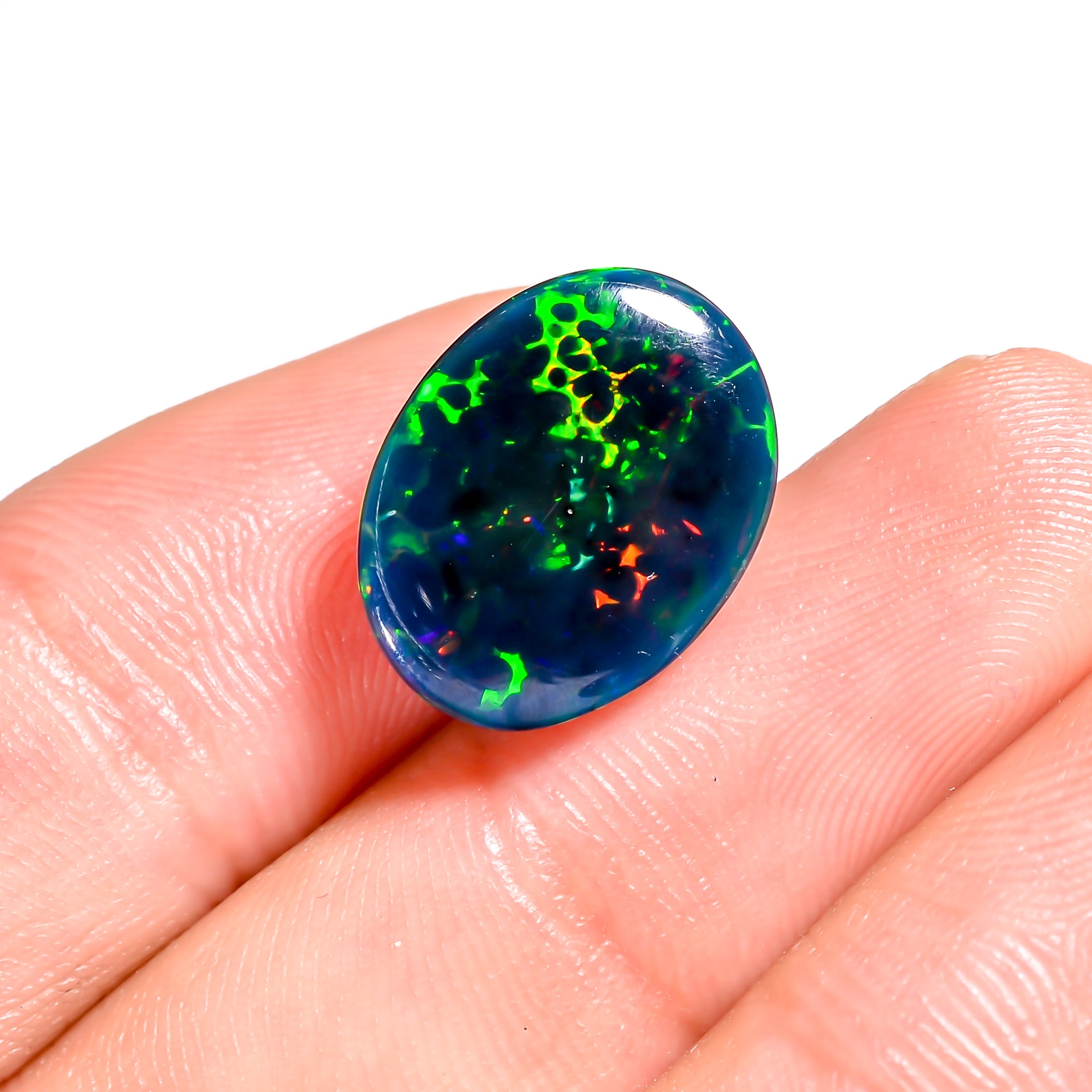 5.5CT Black Ethiopian Opal Cabochon - Oval, 16X12X6 MM