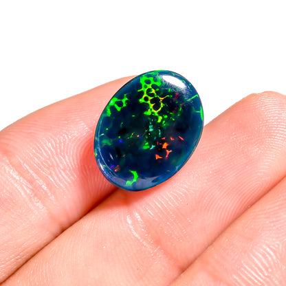 Hand-Selected Gemstone in 5.5 Ct Black Ethiopian Opal Cabochon - Natural and Ethically Sourced