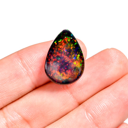 Rare 9.00 carat Black Ethiopian Opal Loose cabochon gemstone 
