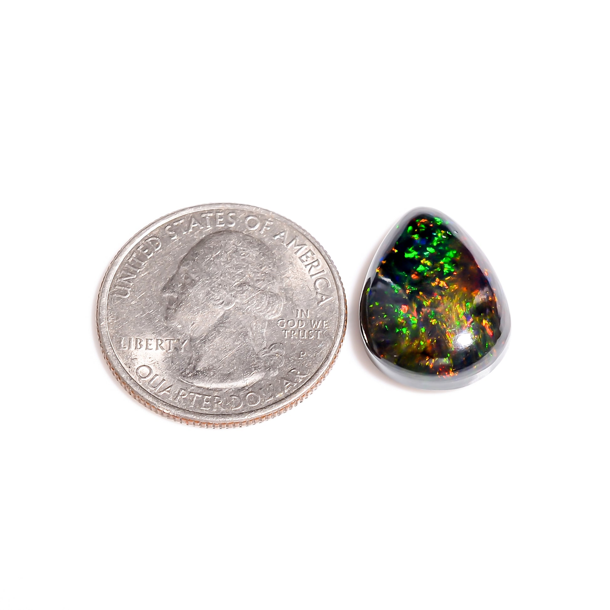 High-Quality Black Ethiopian Opal - 9.00 Carat Loose Cabochon Gem 
