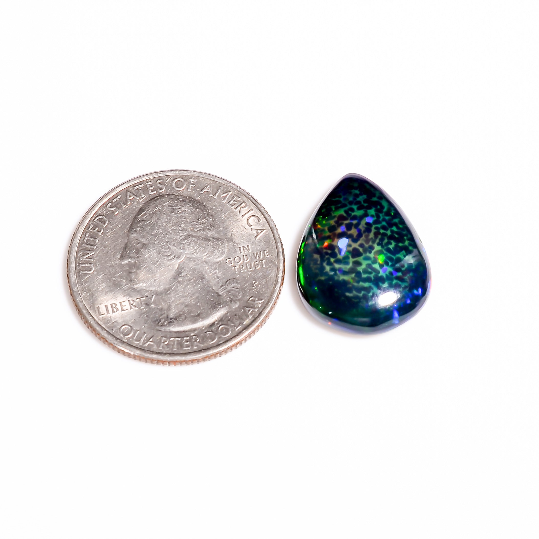 7CT Black Ethiopian Opal Cabochon - Pear Shape, 20X15X5 MM