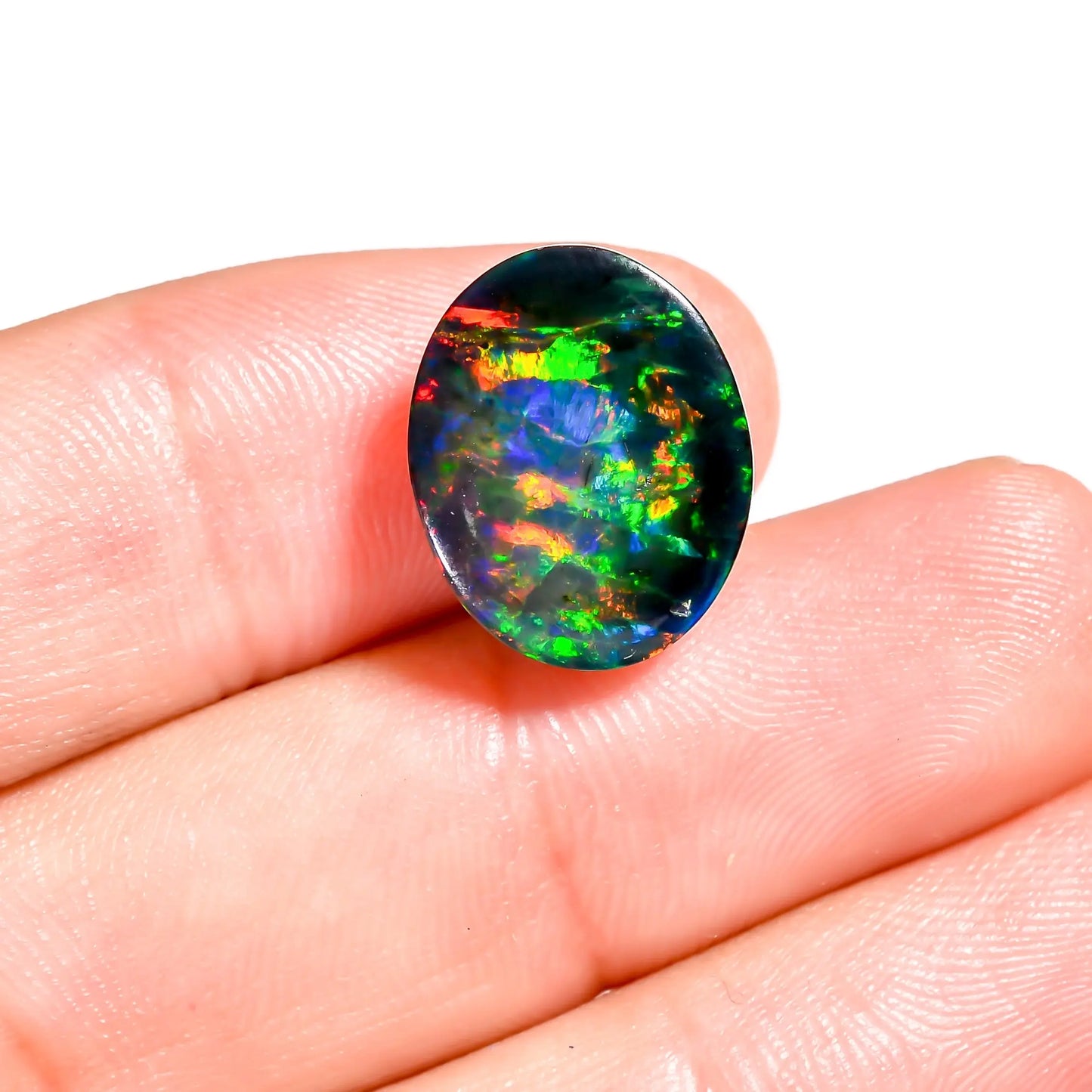 Rare black opal stone from Ethiopia, 6.50 carat of elegance  
