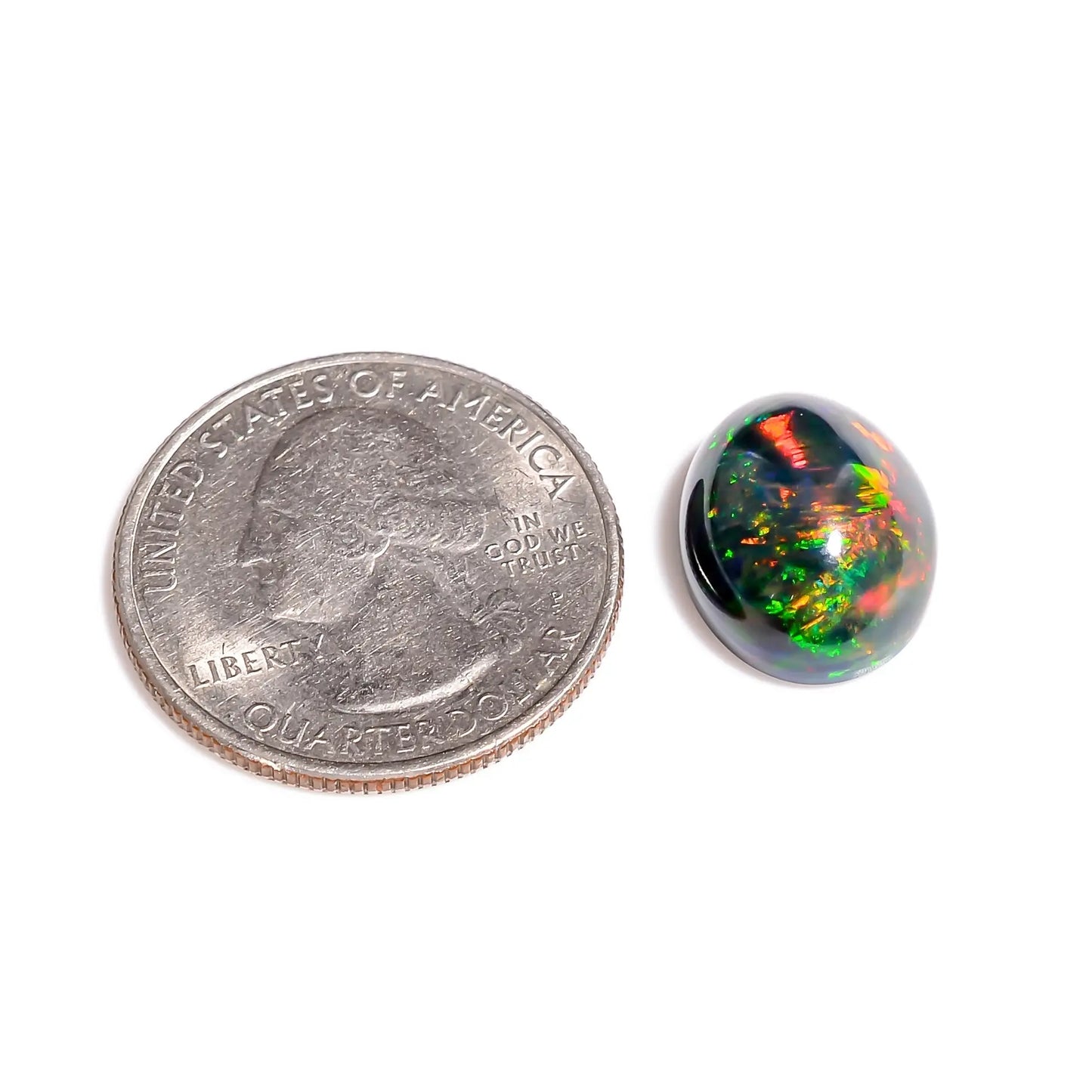 Stunning play-of-color in oval Black Ethiopian Opal for luxury jewelry 
