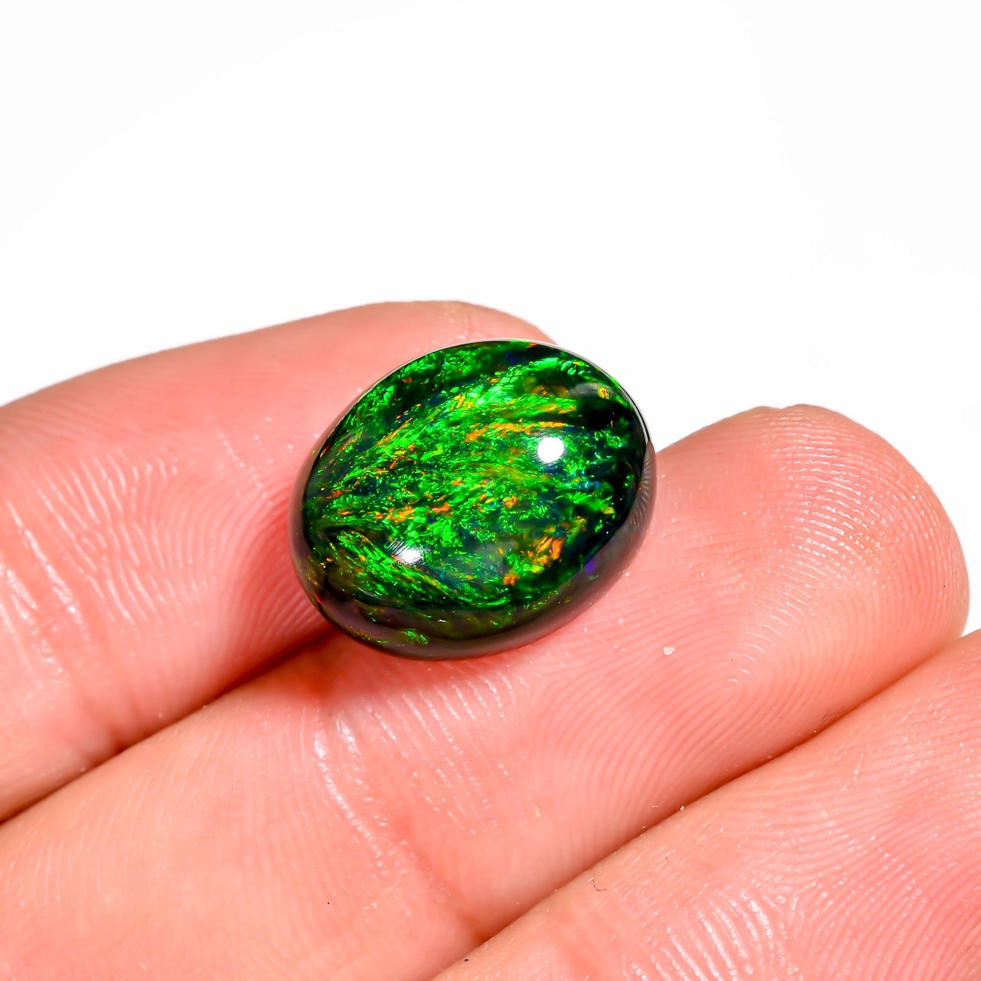 High-quality 6.50 Ct Black Ethiopian Opal Loose stone for jewelry 
