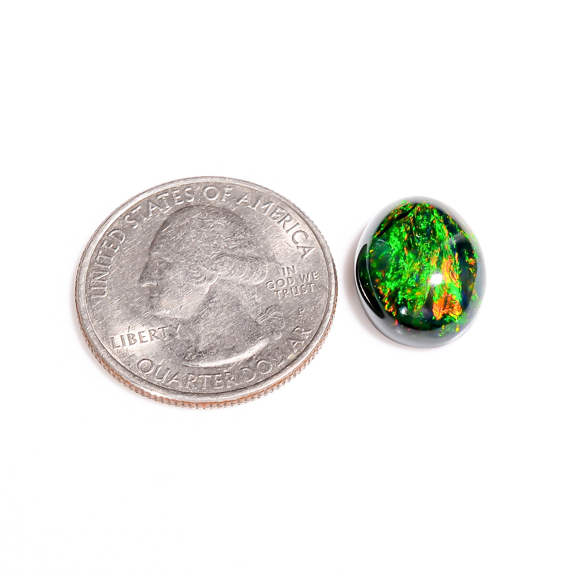 6.5CT Black Ethiopian Opal Cabochon - Oval, 15X12X7 MM
