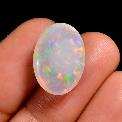 Beautiful 6.00 carat white Ethiopian opal loose gemstone, perfect for fine jewelry creation 
