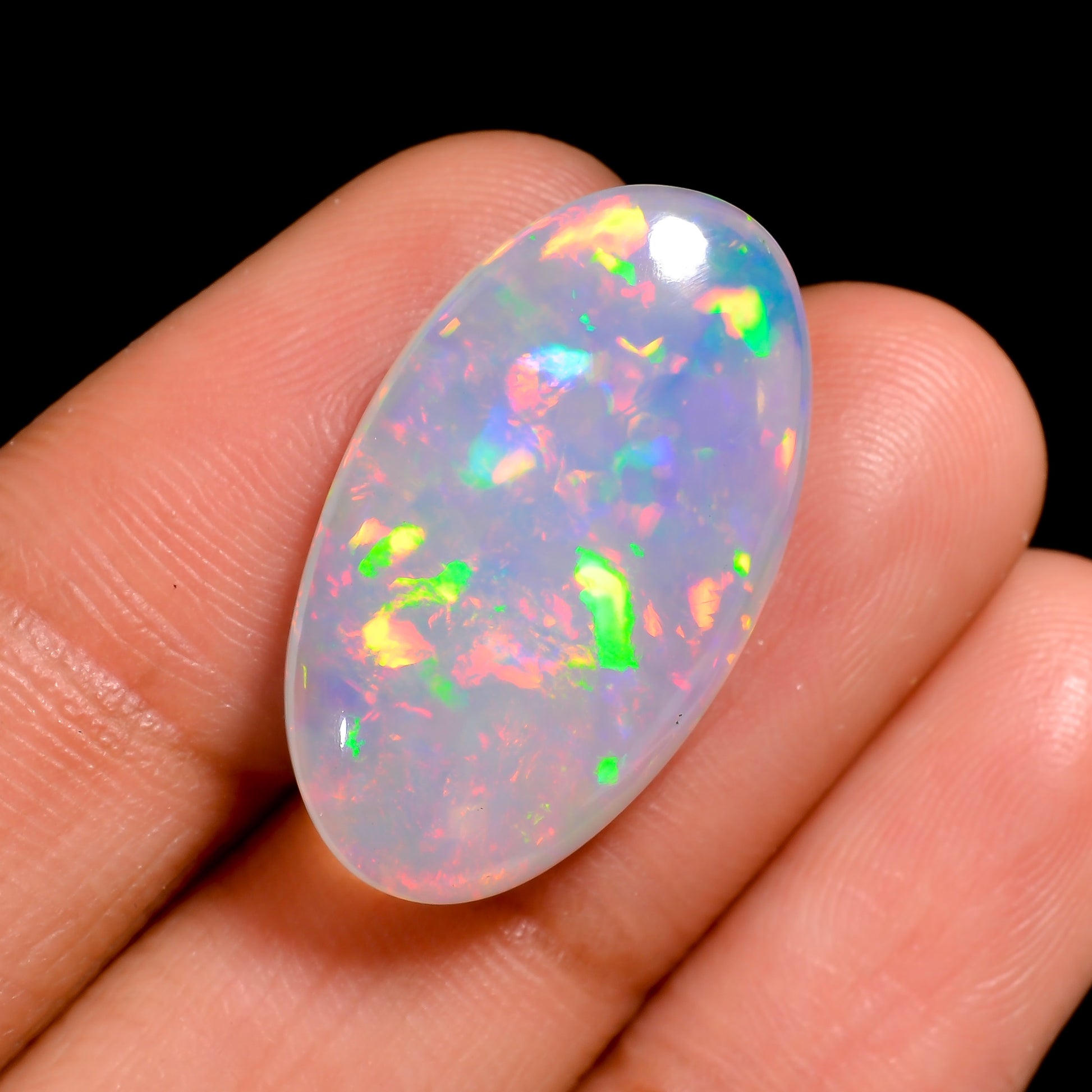 High-quality white Ethiopian opal loose gem, 10.00 carat form Armoniagems.