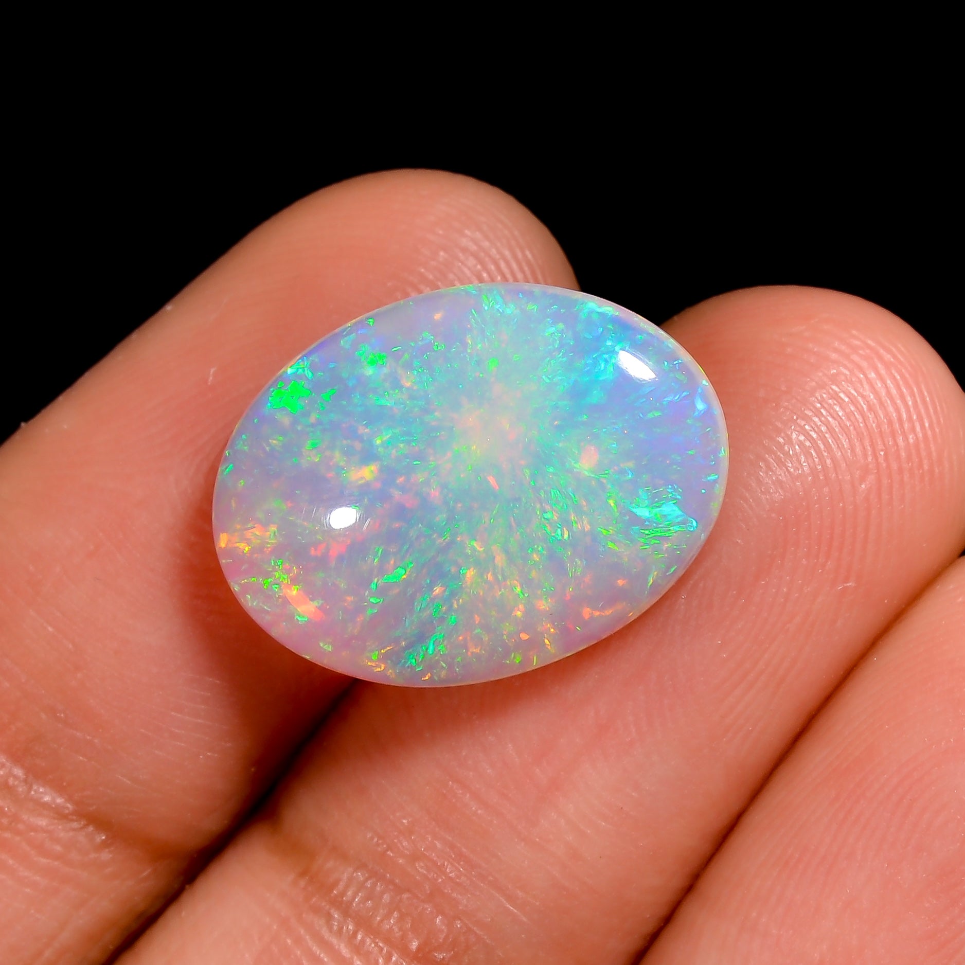 Ethiopian Opal White Fire Oval Cabochon 3.50 Ct Loose Gemstone
