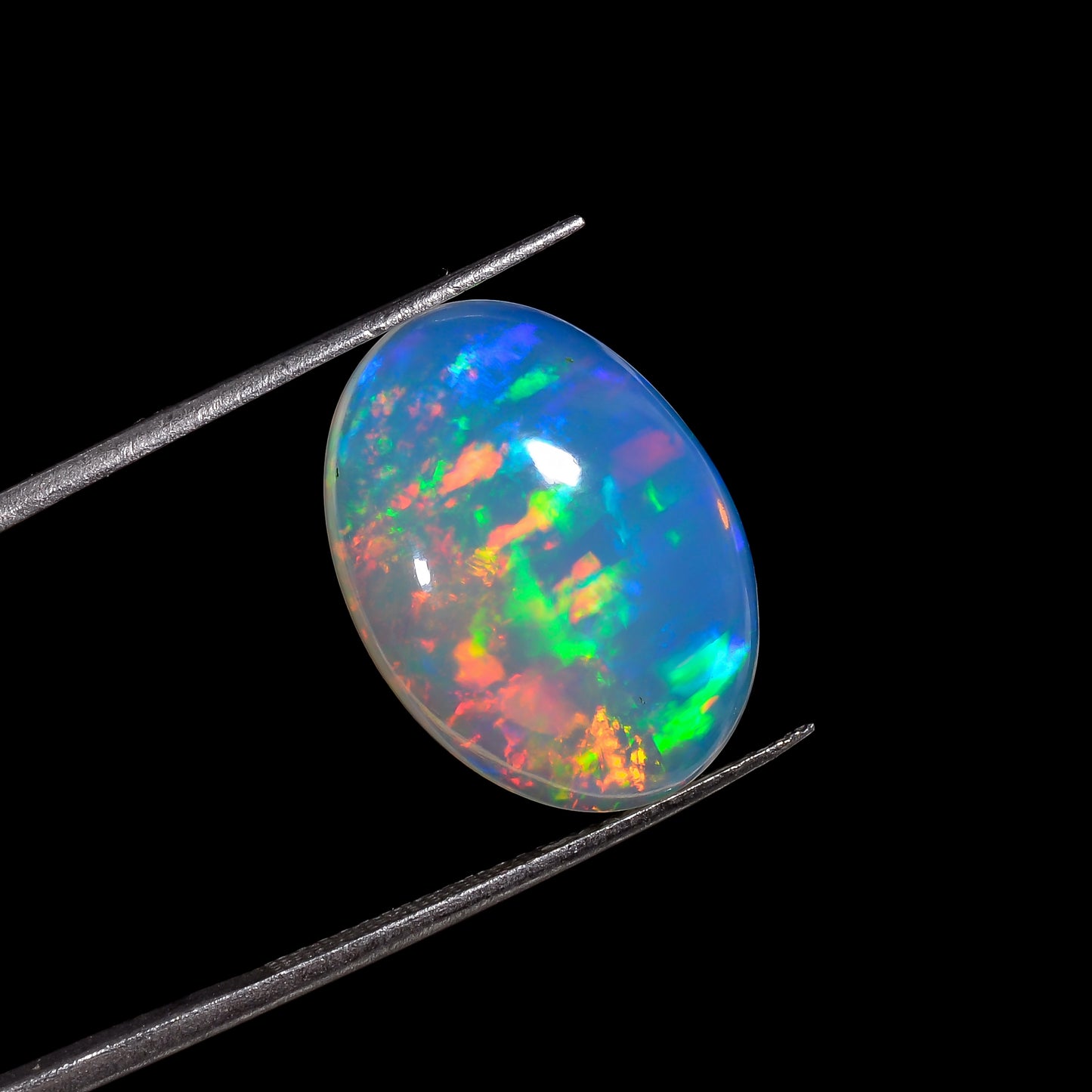 Rare White Ethiopian Opal 8.50 Carat Loose Cabochon Gemstone 
