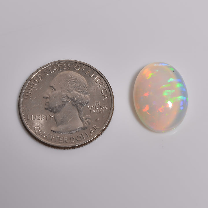 8.5CT White Ethiopian Opal Cabochon
